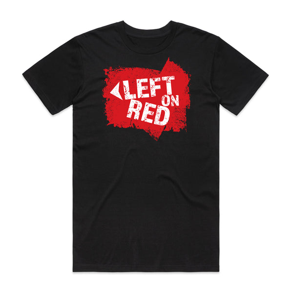 LEFT ON RED BLACK T-SHIRT