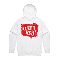 LEFT ON RED WHITE HOODIE