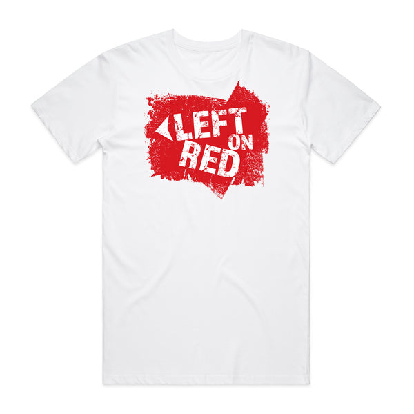 LEFT ON RED WHITE T-SHIRT